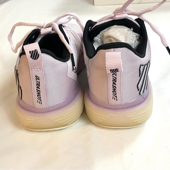 K-Swiss women’s ULTRASHOT 3 ORCHID ICE/BLANC DE BLANC/BLACK sneakers NIB sz 10 - Picture 5 of 8